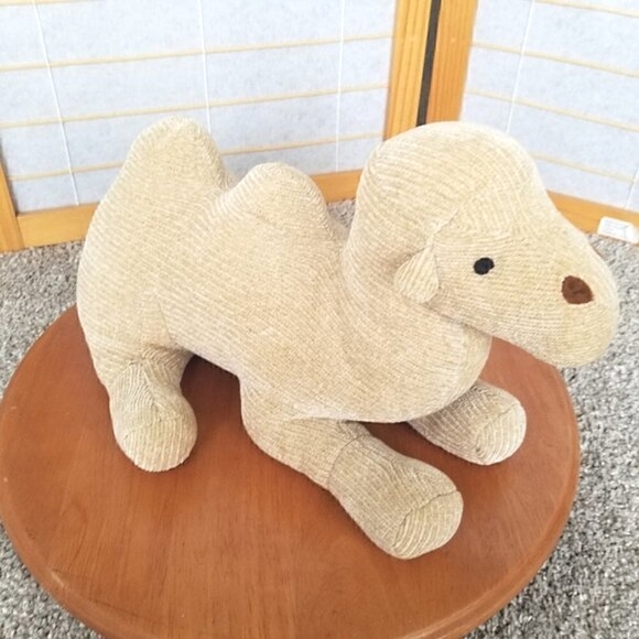 Pier 1 Chenille Corduroy Plush Camel 15" - Picture 1 of 11